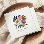 Chic Elegante Romantische Dunkle Rose Hochzeit Serviette