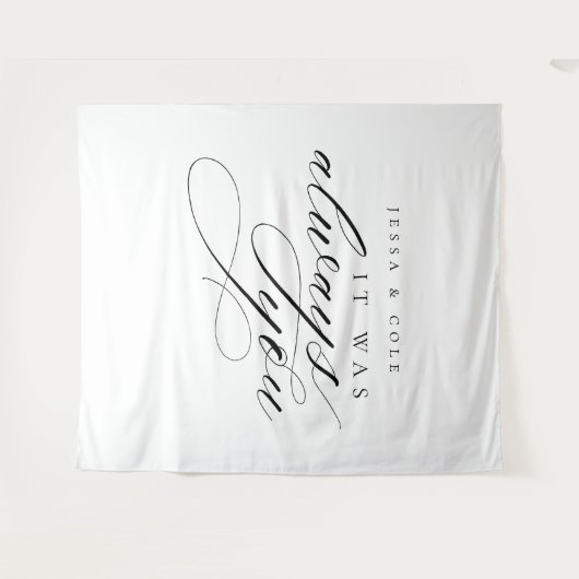 Chic Elegante romantische Hochzeitsfeier Foto Hint Wandteppich (Vorderseite (Horizontal))