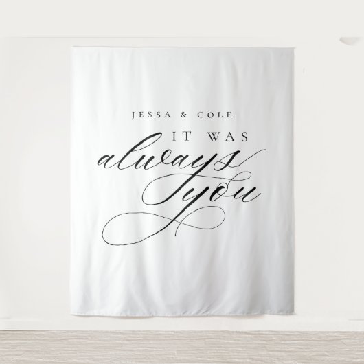 Chic Elegante romantische Hochzeitsfeier Foto Hint Wandteppich (Vorderseite)