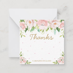 Chic Elegante, rosafarbene, florale Blume Mitteilungskarte