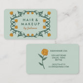 Chic Elegante Rose Feminine Blumengestalt Visitenkarte (Vorne/Hinten)