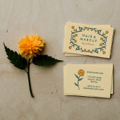 Chic Elegante Rose Feminine Blumengestalt Visitenkarte