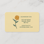 Chic Elegante Rose Feminine Blumengestalt Visitenkarte (Rückseite)