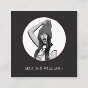 Chic Elegante Rose Gold Foto Einzigartige Social M Telefonnummerkarte