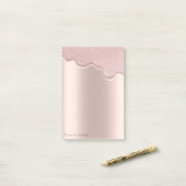 Chic Elegante Rose Gold Glitzer Tropfen Post-it Klebezettel (Auf Schreibtisch)