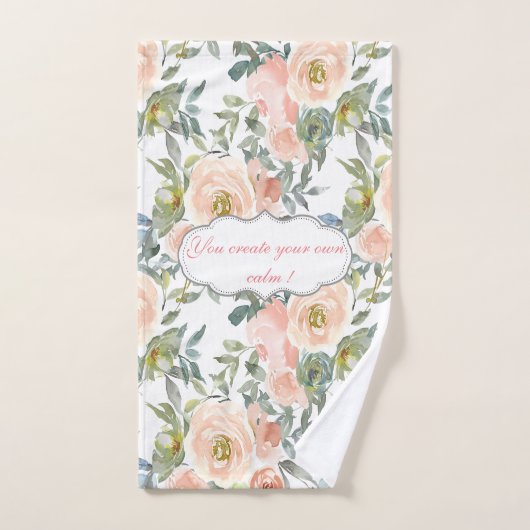 Chic Elegante Rose, Motivierend Botschaft Badhandtuch Set (Handtuch)
