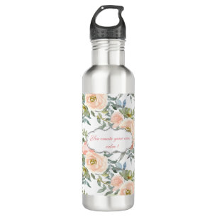 Chic Elegante Rose, Motivierend Botschaft Edelstahlflasche