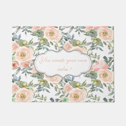 Chic Elegante Rose, Motivierend Botschaft Fußmatte (Vorderseite)