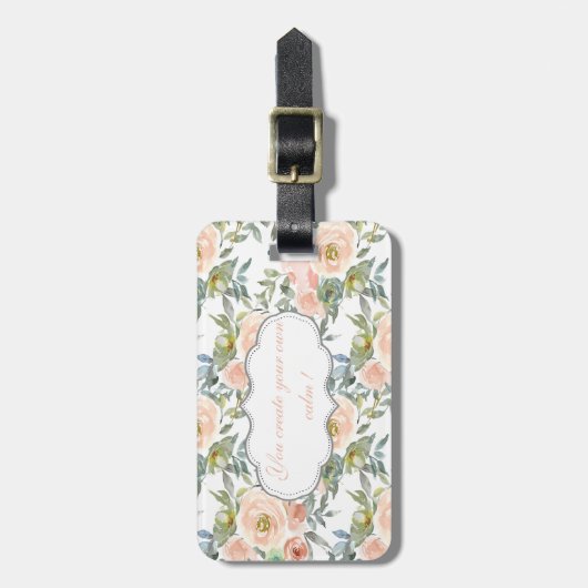 Chic Elegante Rose, Motivierend Botschaft Gepäckanhänger (Vorderseite vertikal)