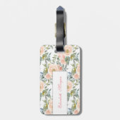 Chic Elegante Rose, Motivierend Botschaft Gepäckanhänger (Rückseite vertikal)