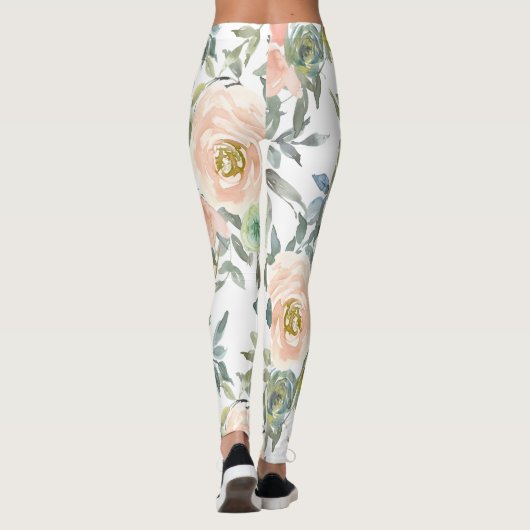 Chic Elegante Rose, Motivierend Botschaft Leggings (Rückseite)