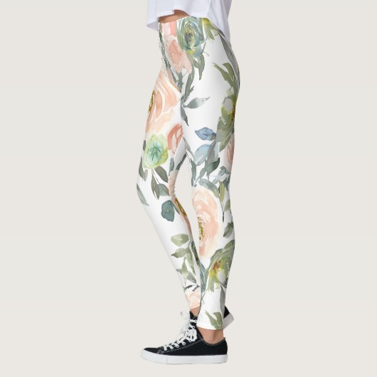 Chic Elegante Rose, Motivierend Botschaft Leggings (Links)