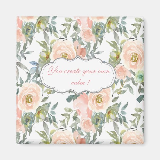 Chic Elegante Rose, Motivierend Botschaft Magnet (Vorne)