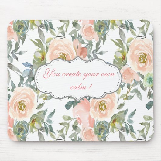 Chic Elegante Rose, Motivierend Botschaft Mousepad (Vorne)