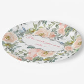 Chic Elegante Rose, Motivierend Botschaft Pappteller (Schrägansicht)