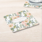 Chic Elegante Rose, Motivierend Botschaft Rechteckiger Pappuntersetzer (angewinkelt)