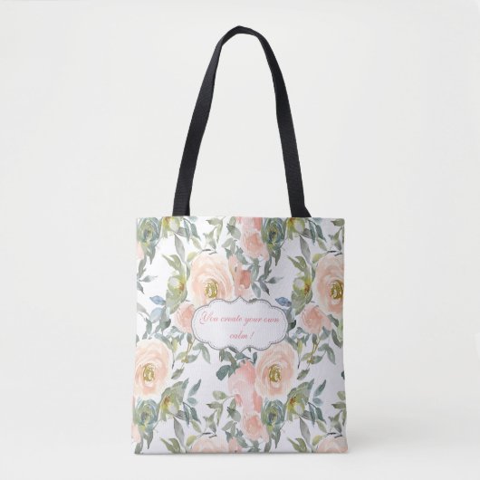 Chic Elegante Rose, Motivierend Botschaft Tasche (Vorderseite)