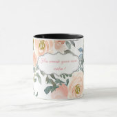 Chic Elegante Rose, Motivierend Botschaft Tasse (Zentrum)