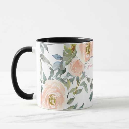 Chic Elegante Rose, Motivierend Botschaft Tasse (Links)