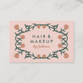 Chic Elegante Rose Rahmen Blumenrot Rosa Visitenkarte (Vorderseite)