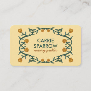 Chic Elegante Rose Rahmen florale Notar Öffentlich Visitenkarte