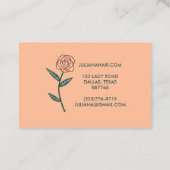 Chic Elegante Rose Rahmen florale Pfirsich Fuzz Pi Visitenkarte (Rückseite)