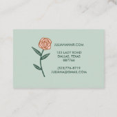 Chic Elegante Rose Rahmen floralrosa grün Visitenkarte (Rückseite)