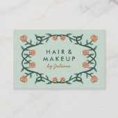 Chic Elegante Rose Rahmen floralrosa grün Visitenkarte (Vorderseite)