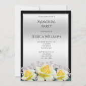 Chic Elegante Rose Silver Memorial Party Einladung (Vorderseite)