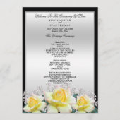 Chic Elegante Rose Silver Wedding Programm (Vorderseite)