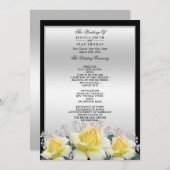 Chic Elegante Rose Silver Wedding Programm (Vorne/Hinten)