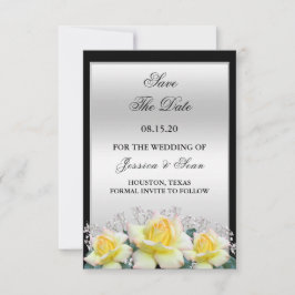 Chic Elegante Rose Silver Wedding Save The Date