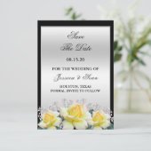 Chic Elegante Rose Silver Wedding Save The Date (Stehend Vorderseite)