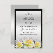 Chic Elegante Rose Silver Wedding Save The Date (Vorne/Hinten)