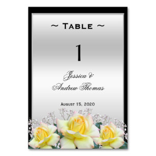 Chic Elegante Rose Silver Wedding Tischnummer