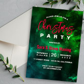 Chic elegante Rot-grüne Marmor Kunst Weihnachten Einladung