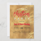 Chic elegante rote Marmorkunst Weihnachten Einladung (Vorderseite)