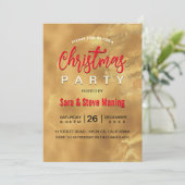 Chic elegante rote Marmorkunst Weihnachten Einladung (Stehend Vorderseite)