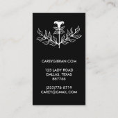 Chic Elegante Schwarz-weiß Lily Line Zeichnend CUS Treuekarte (Rückseite)