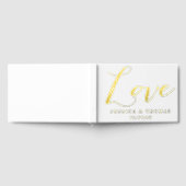 Chic Elegante Script "Liebe" Real Foil Wedding Gästebuch (Voll)