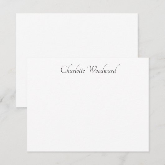 Chic Elegante Script Personalisiert Note Card Mitteilungskarte (Vorne/Hinten)