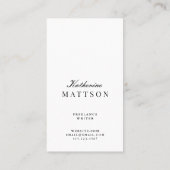 Chic Elegante Typografie Black + White Visitenkarte (Rückseite)