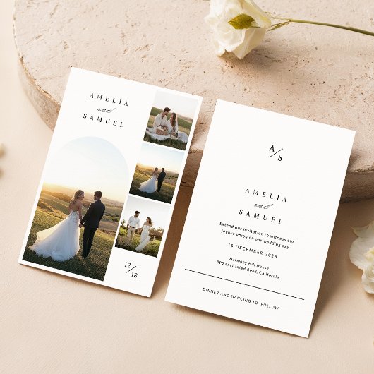 Chic Elegante Typografie FotoCollage Einladung