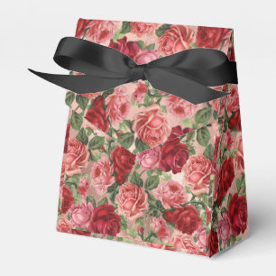 Chic Elegante Vintag Rosa Rote Rosen Blumen Geschenkschachtel
