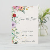 Chic Elegante Watercolor Wildblumen Blumenzehen Save The Date (Stehend Vorderseite)