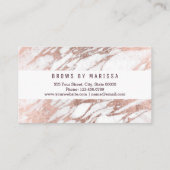 Chic-elegante weiße Rosen-Goldmarmor-Augenbrauen Visitenkarte (Rückseite)