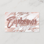 Chic-elegante weiße Rosen-Goldmarmor-Augenbrauen Visitenkarte (Vorderseite)