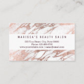 Chic-elegante weiße Rosen-Goldmarmor-Loyalität Treuekarte (Rückseite)