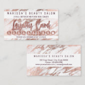 Chic-elegante weiße Rosen-Goldmarmor-Loyalität Treuekarte (Vorne/Hinten)