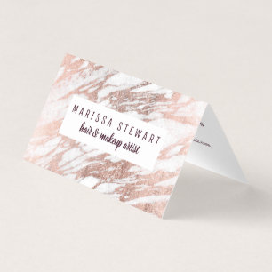 Chic-elegante weiße Rosen-Goldmarmor-sozial-Medie Visitenkarten